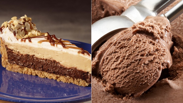 Peanut butter pie, chocolate ice cream