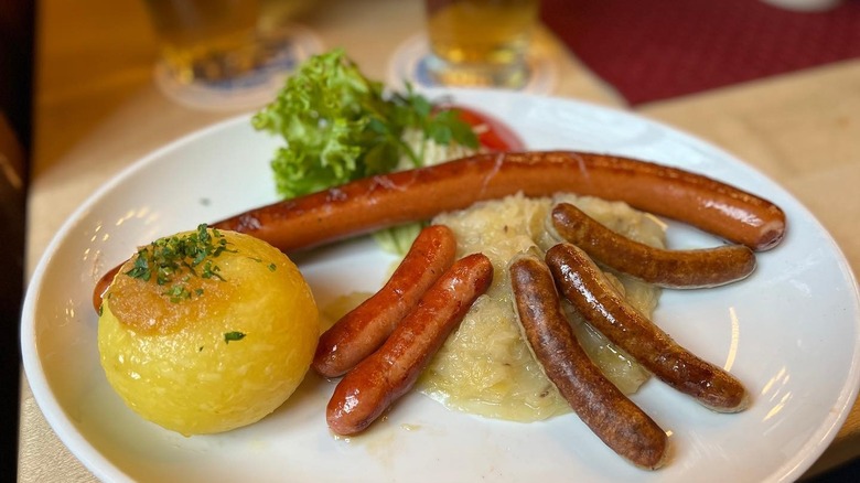 sausages and sauerkraut