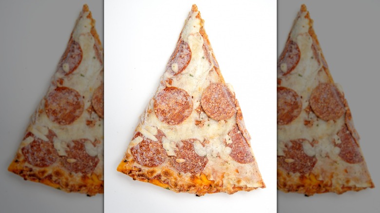 Slice of frozen pizza