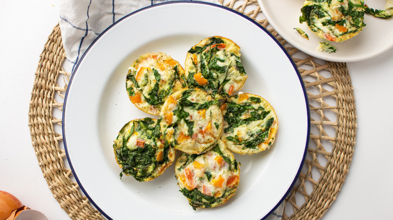 spinach egg bites on plate