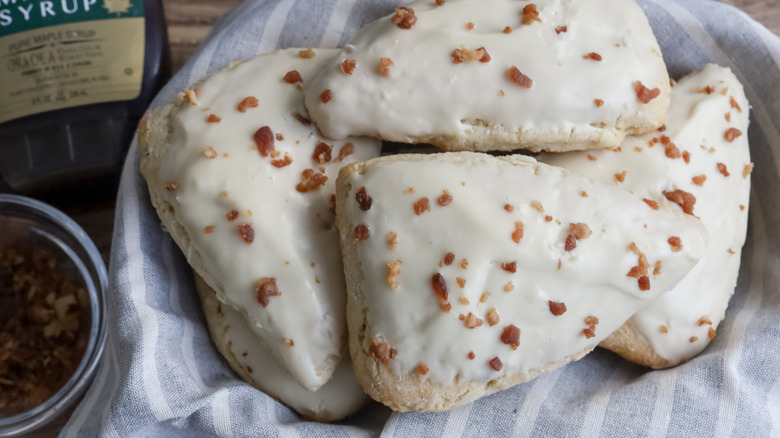 Bacon scones in basket