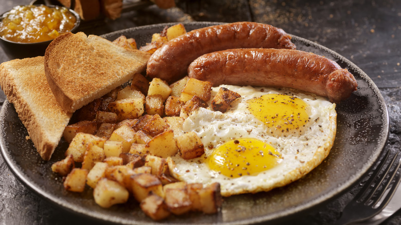 Breakfast potatoes with sausage
