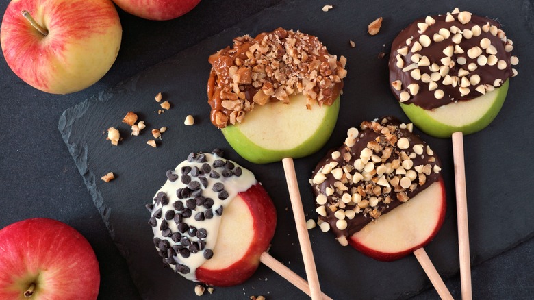 chocolate and caramel dipped apples