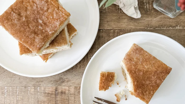 Sopapilla cheesecake bars on table