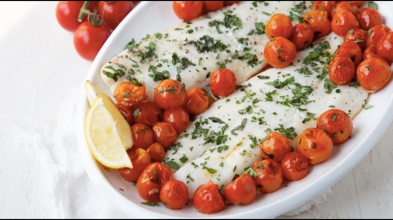 orange roughy and tomatoes