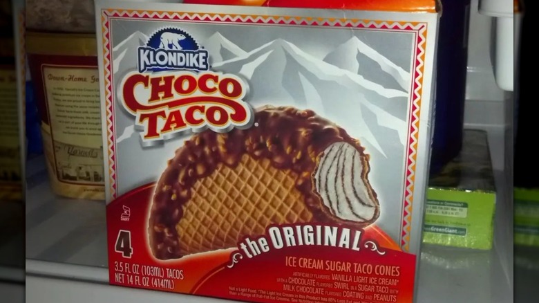 klondike choco taco box in freezer