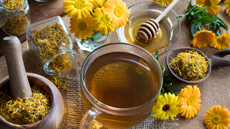 Calendula flower tea