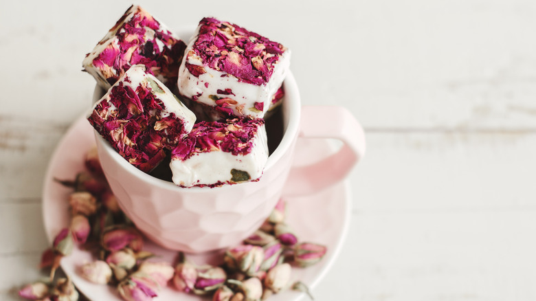 Rose petal dessert