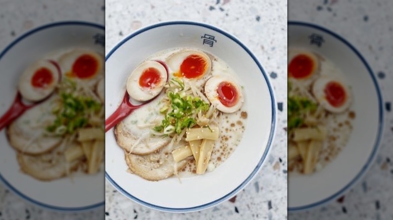 Tonkotsu ramen with eggs