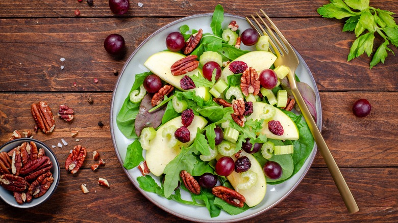 Plated Waldorf salad 