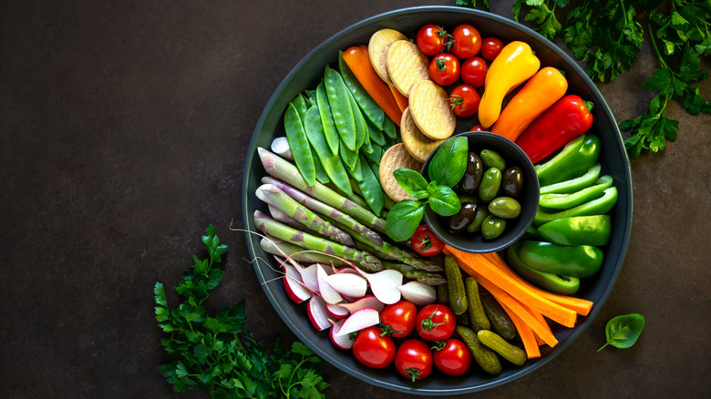 Colorful crudite platter