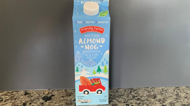 Friendly Farms Almond Nog carton