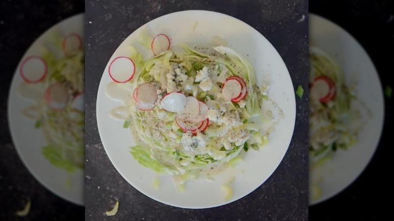 Iceberg salad with dressing