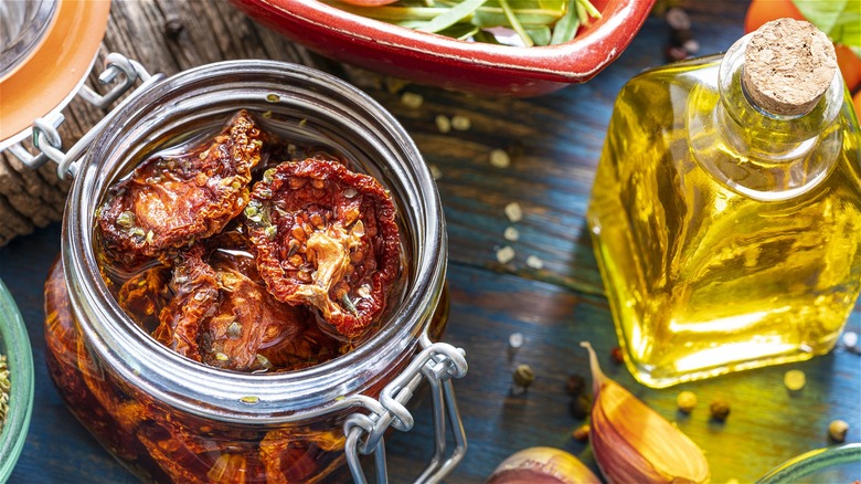 Jar of sundried tomatoes