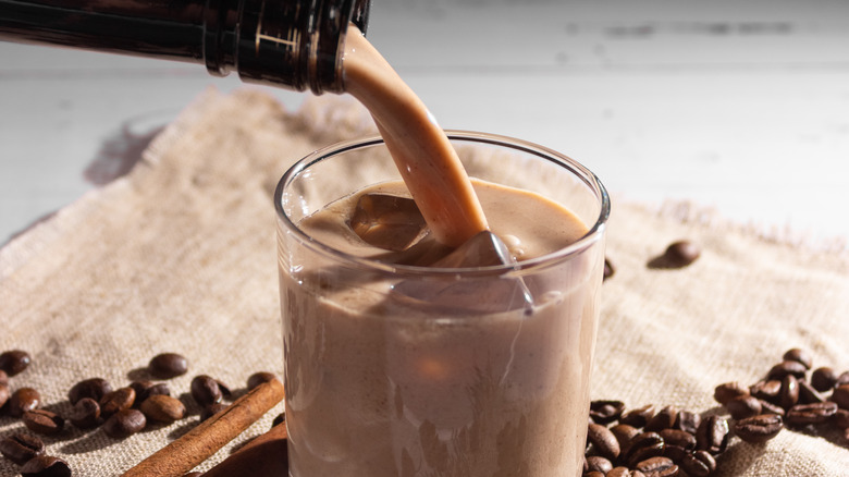 irish cream poured into glass