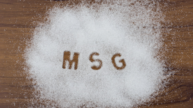 MSG written in white powder