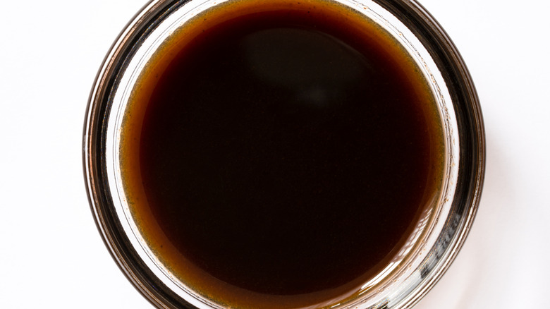 Worcestershire sauce in clear bowl