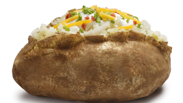 baked potato with toppings