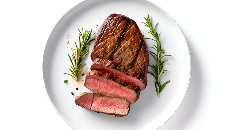 steak on a plate