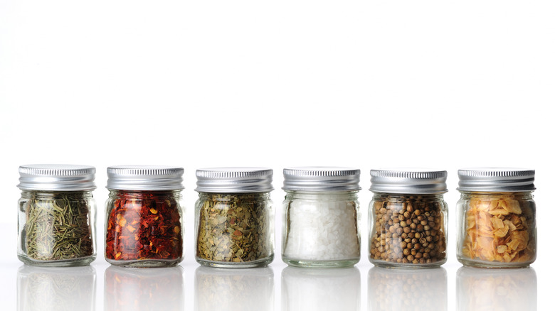 Spices in containers