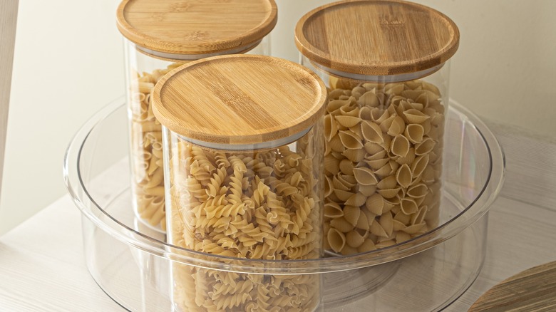 Jars in lazy susan