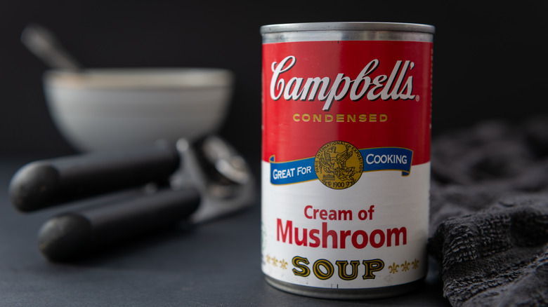 Cream of mushroom soup in can