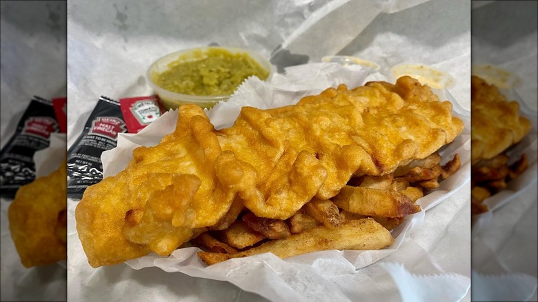 fish and chips in basket