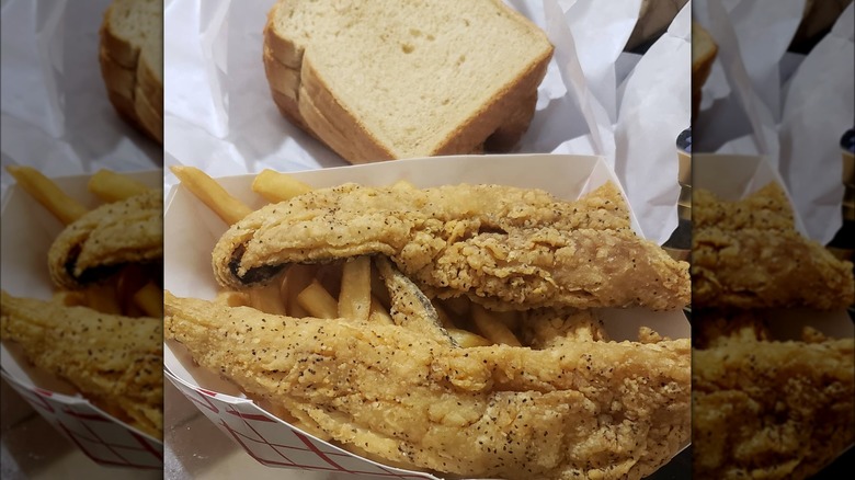 fish and chips and white bread