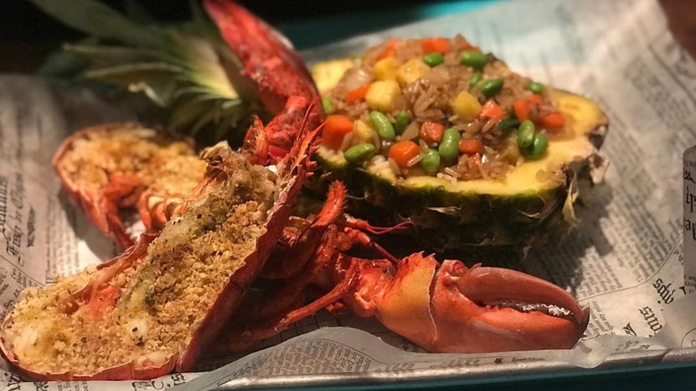 lobster with pineapple rice