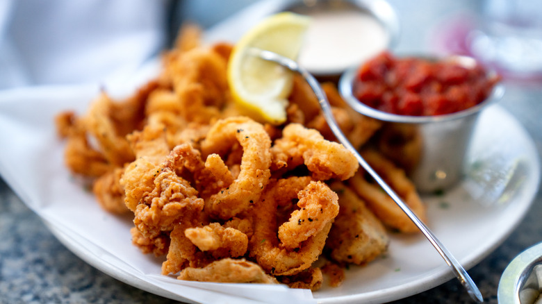 fried calamari on plate