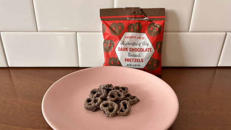 Trader Joe's dark chocolate pretzels