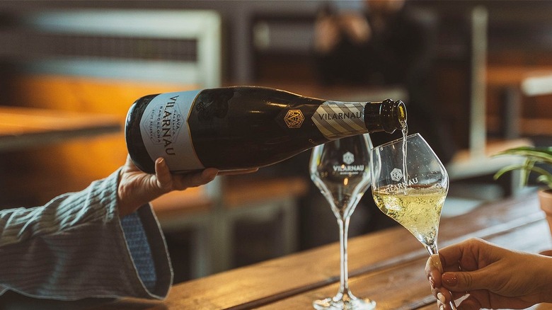 Cava pouring into a glass