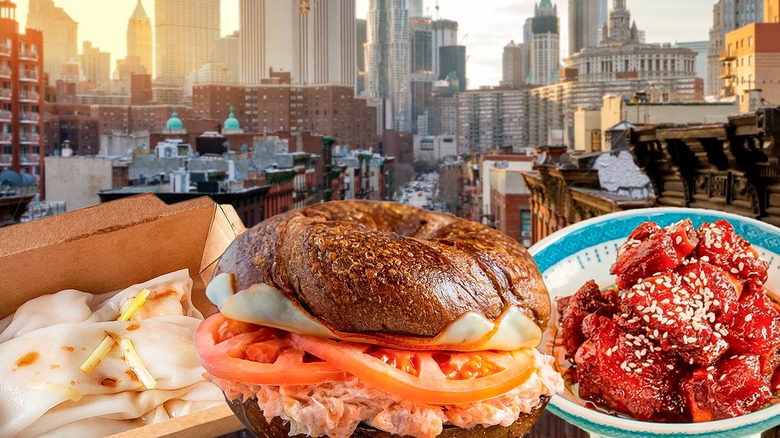 Bagel sandwich, Korean chicken, Manhattan