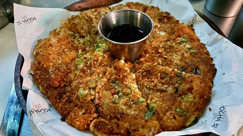 Crunchy Korean scallion kimchi pancake