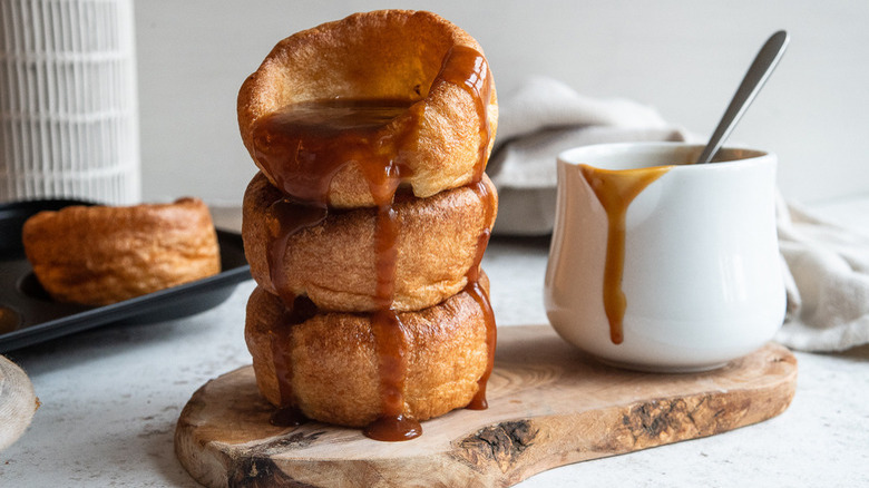 Yorkshire pudding cups with gravy