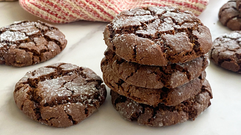 Stack of chocolate cookies