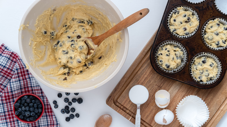 Blueberry muffin batter