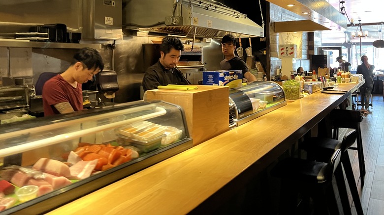 sushi counter open kitchen