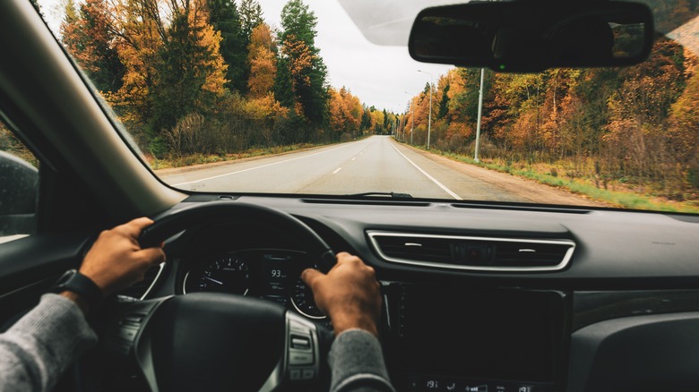 Driver on country road