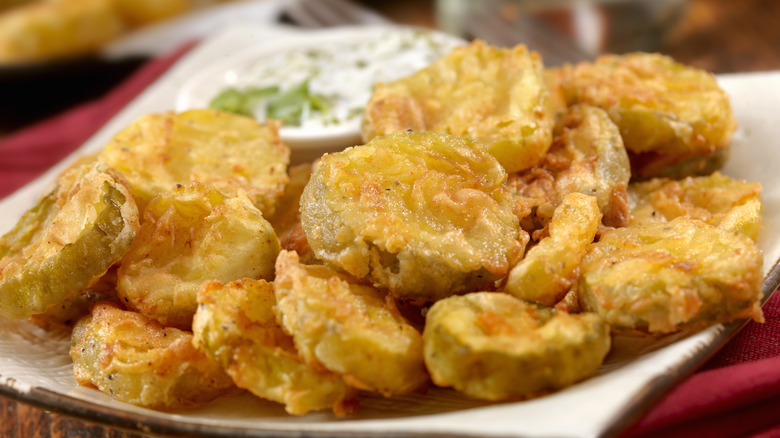 Fried pickles on a plate