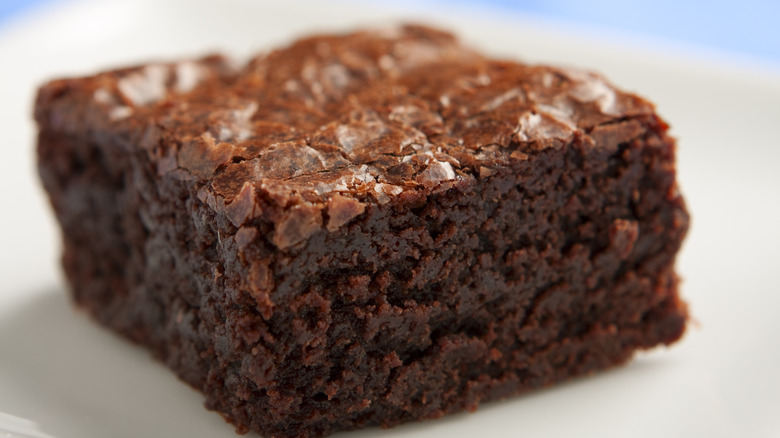 Brownie on white plate