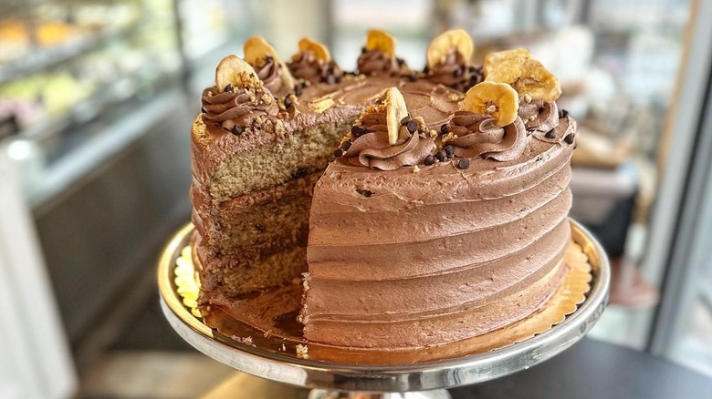 Chocolate Chip Banana Nutella Cake