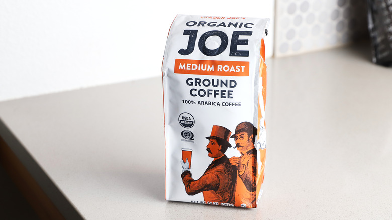 Bag of organic ground coffee