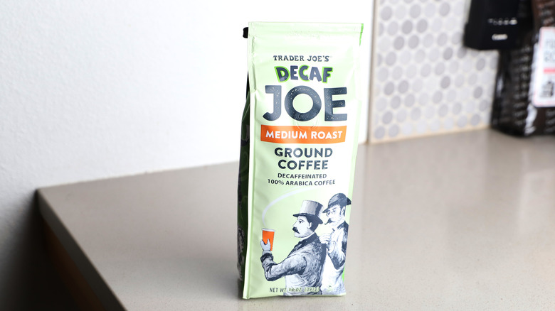 Bag of ground decaf coffee