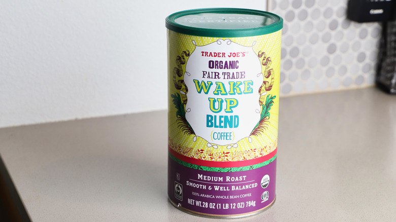 Tub of whole bean coffee