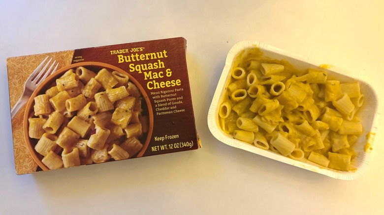 Portion of Trader Joe's butternut squash mac and cheese