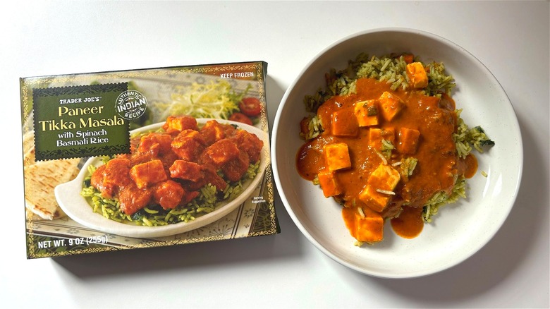 Portion of Trader Joe's paneer tikka masala