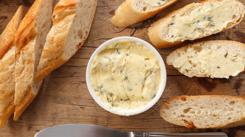 Compound butter with baguette