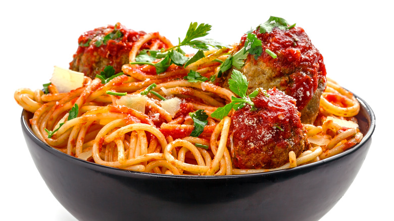 Spaghetti and meatballs