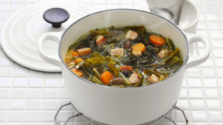 Soup with collard greens